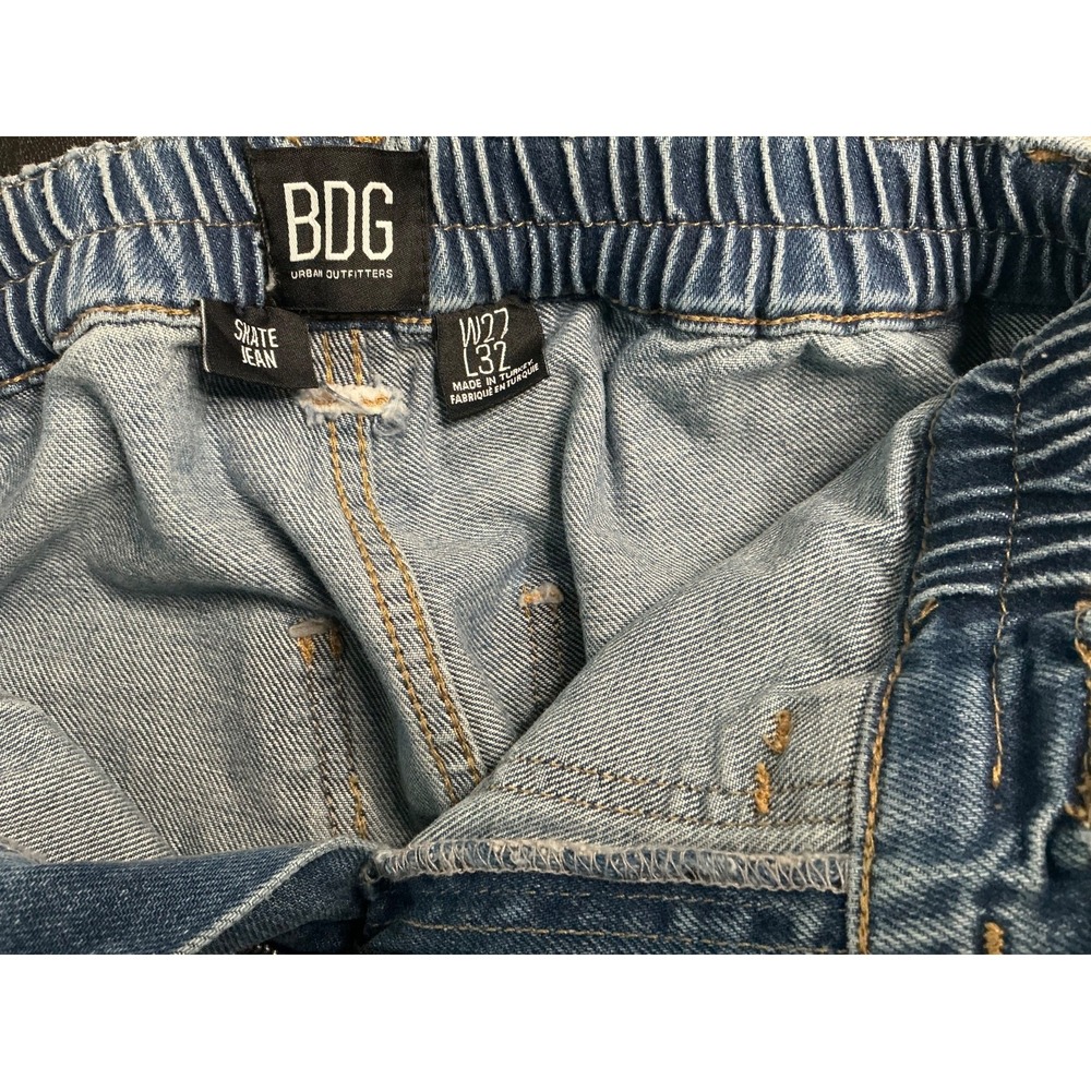 BDG Urban Outfitters Skate Jean W27 L32 Blue Denim Cargo Carpenter Pants Womens - Picture 3 of 4